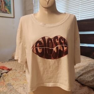 Women's White Graphic Top